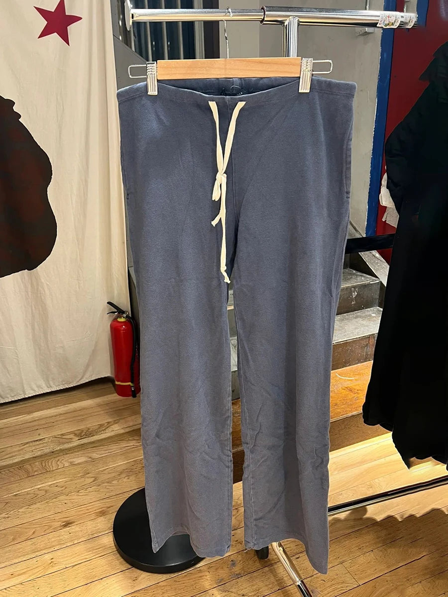 Solid Drawstring Straight Sweatpants for Women High Waist Autumn Casual Cotton Trousers