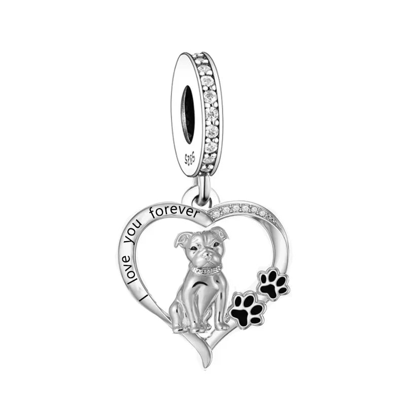 Huoonew Fit Original Pan Charm Bracelet 925 Silver I Love You Forever Yorkshire Dog Bead DIY Memorial Berloque