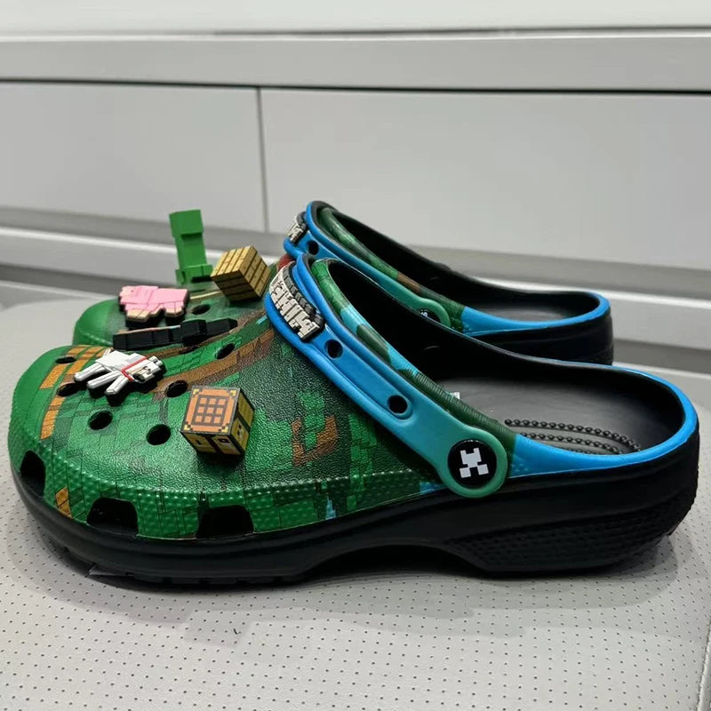 New My World Anime Game 3D Home Beach Shoes Summer Slippers EVA Sandals for Kids and Adults