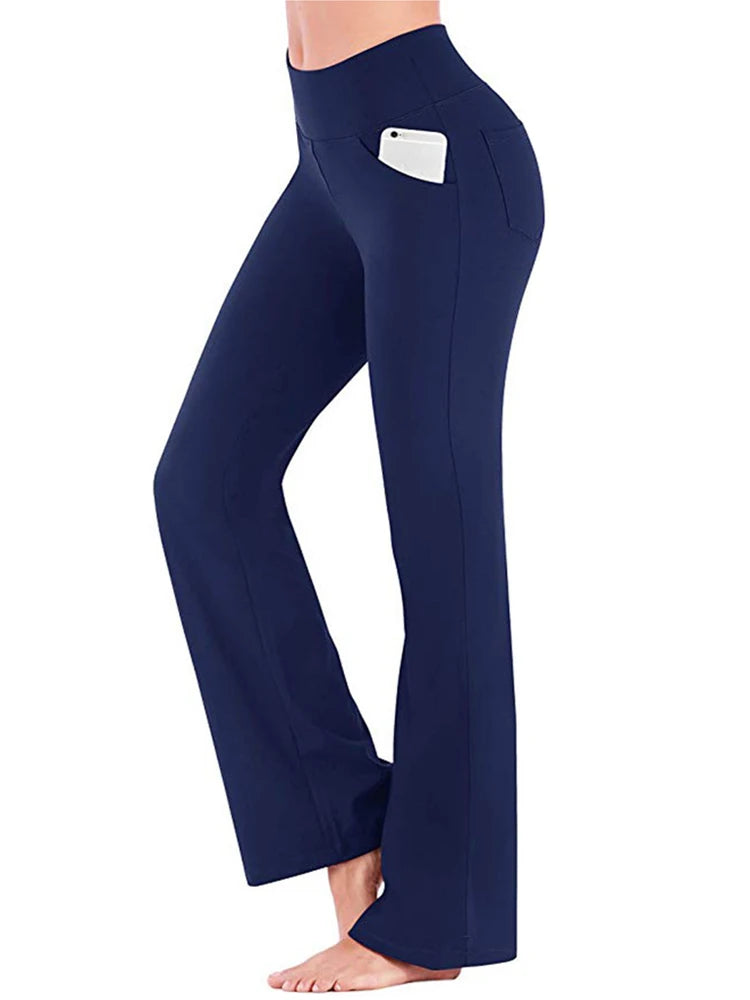 Ogilvy Mather Elegant Women's Palazzo Flared Wide Leg High Waist Career Trousers