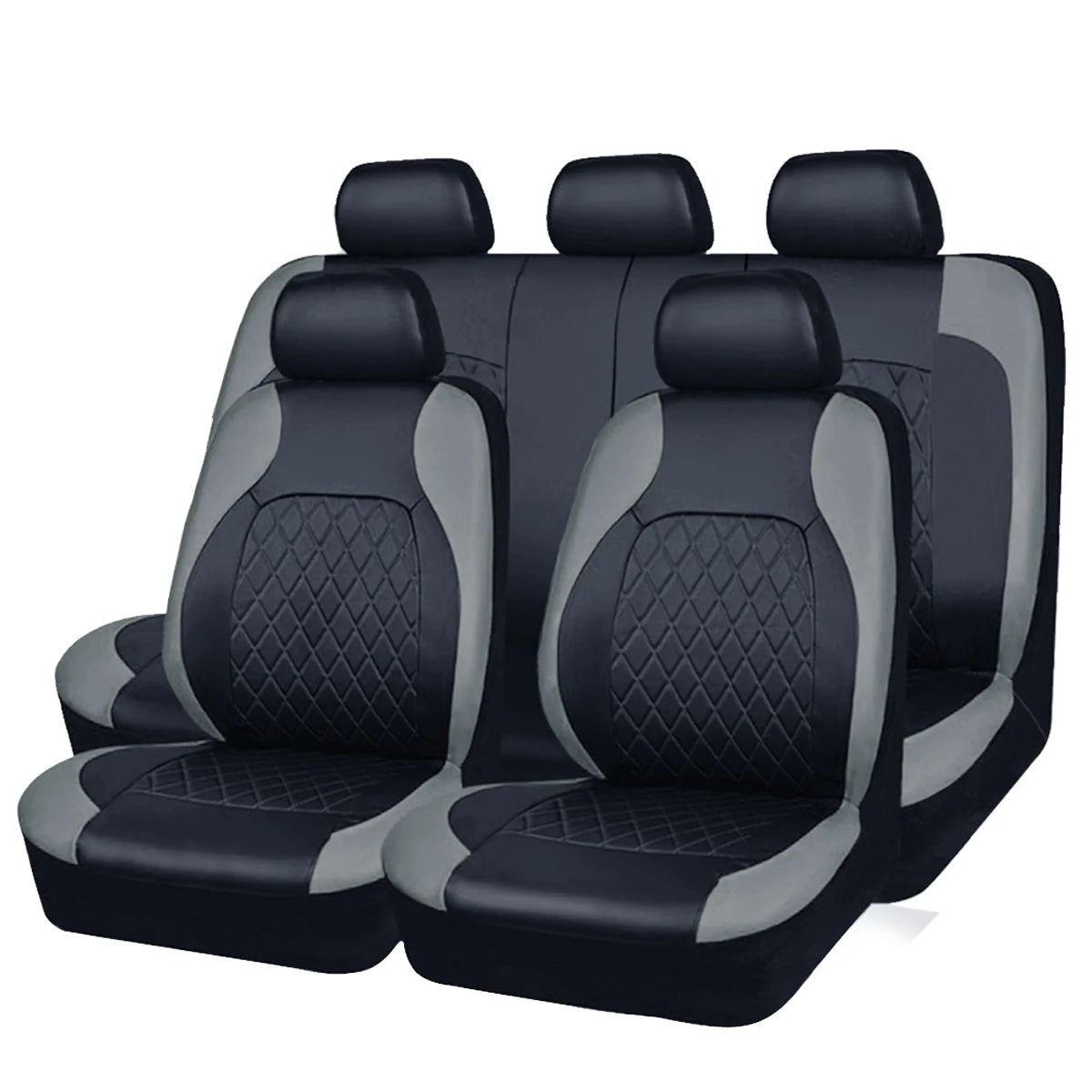 All Season Quilted PU Leather Car Seat Cover Full Surrounded Seat Protector Waterproof Universal Fit Sedan SUV Pickup Truck Seat