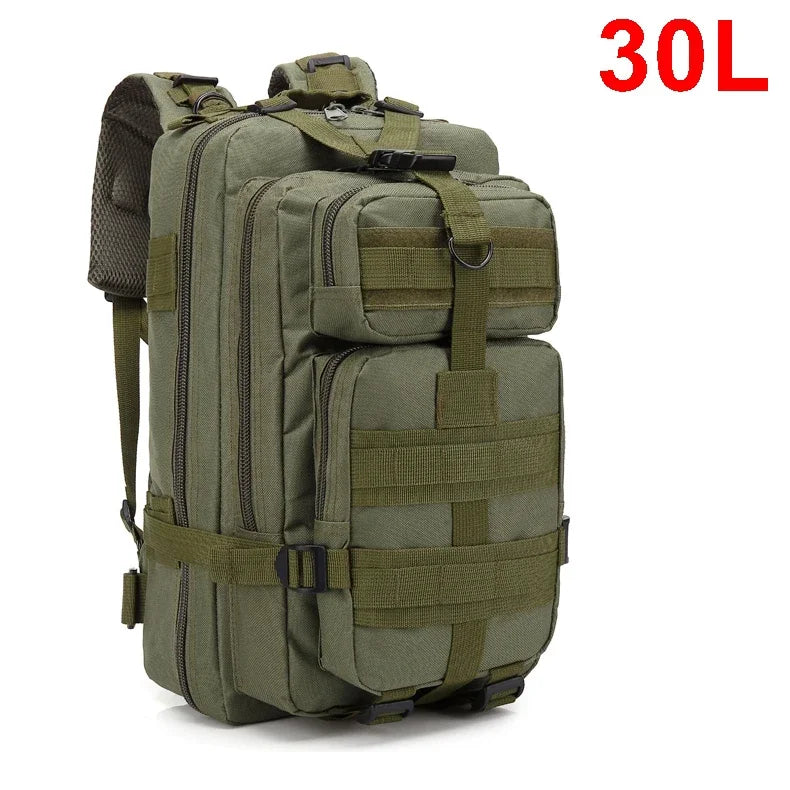 QTQY 30L 50L Tactical Backpack for Men Travel Survival Outdoor 3P Assault Pack EDC Molle Hiking Trekking Hunting Bag