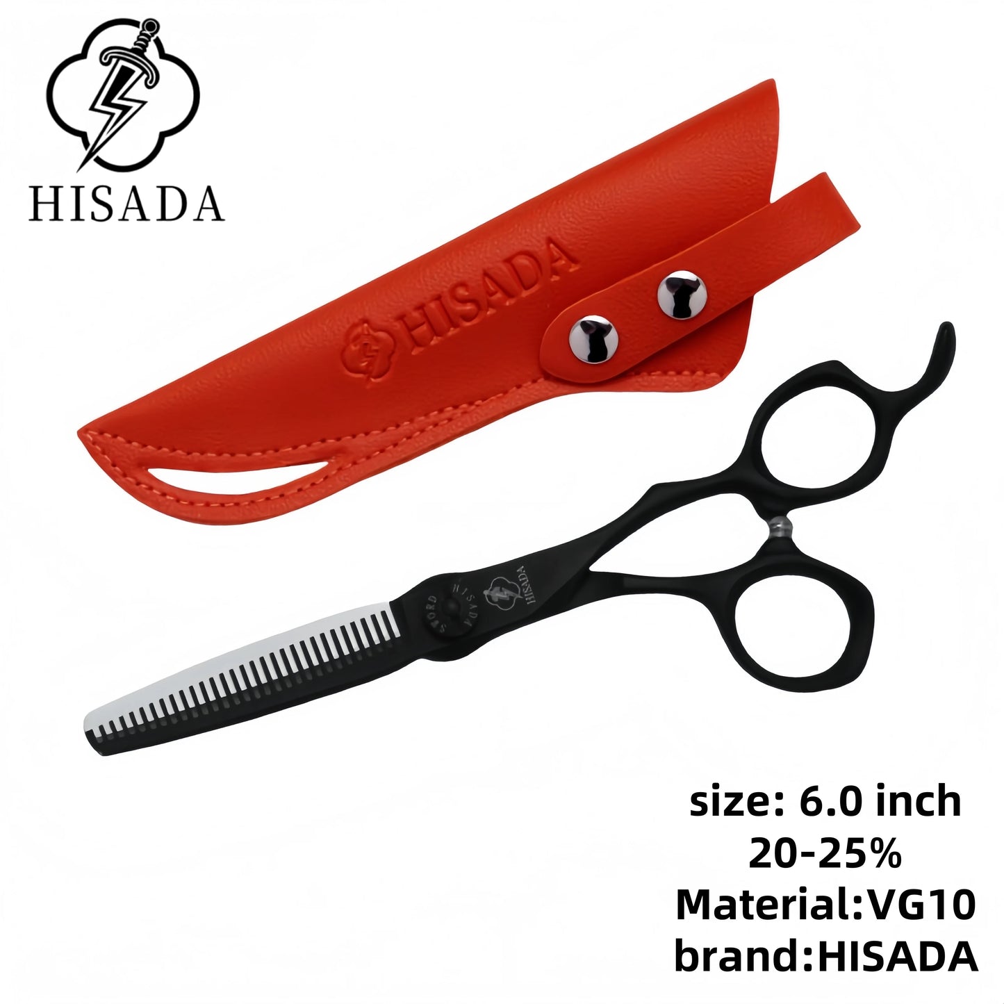Hisada Professional Hairdressing Scissors 6 Inch VG10 Stainless Steel Cutting Scissors for Salon Use