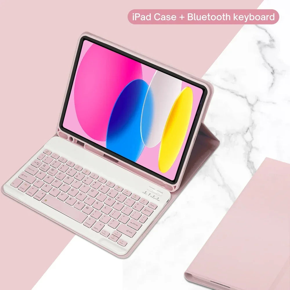For iPad 10th Generation 2022 10.9 Inch Case with Detachable Wireless Bluetooth Keyboard and Tablet Cover