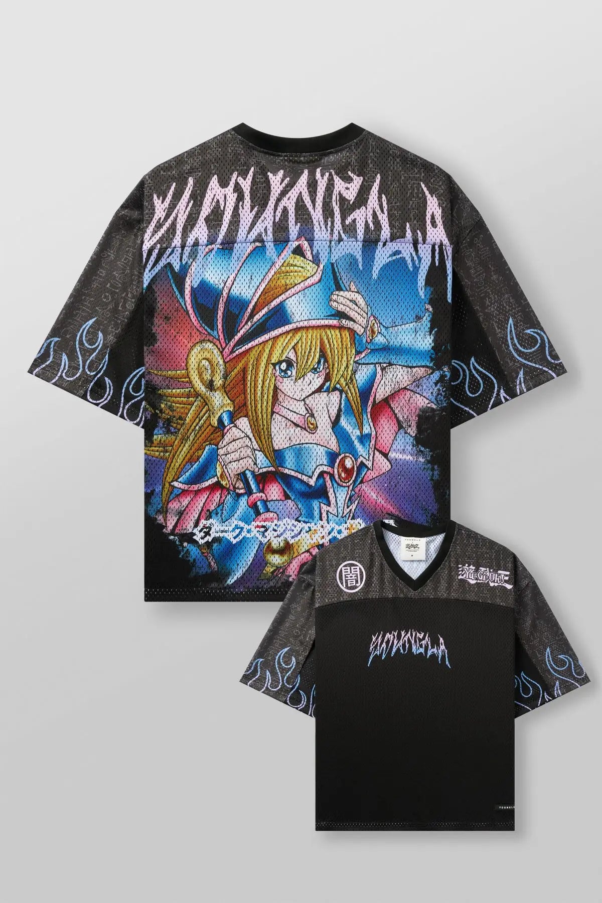 YA Trendy Brand Oversized T Shirt Street Leisure Quick Drying Breathable Large Mesh Animation Graphic Tee Short Sleeve Top