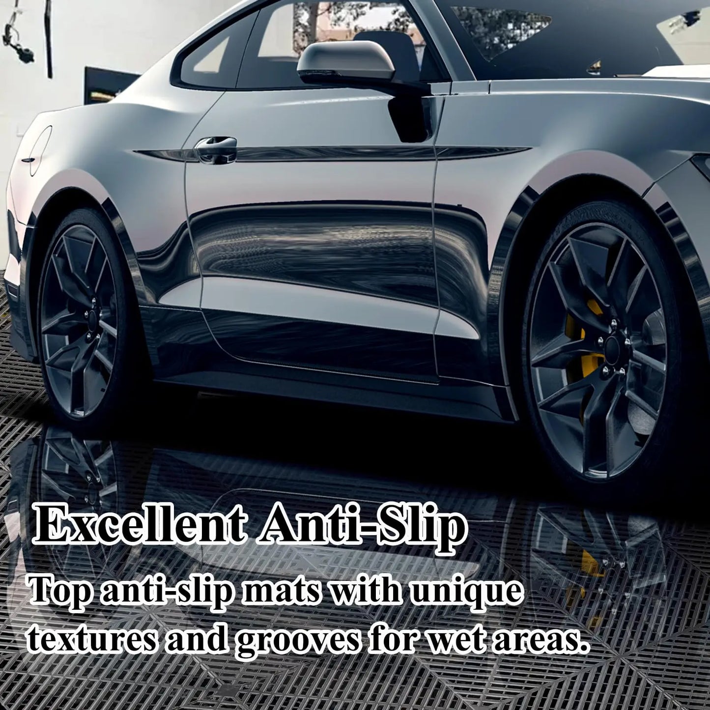 20 Pack Interlocking Drainage Tiles, 15.7 * 15.7 inch Rubber Floor Tiles, Double Non-Slip Tiles Mat Garage Floor Mat with Drain