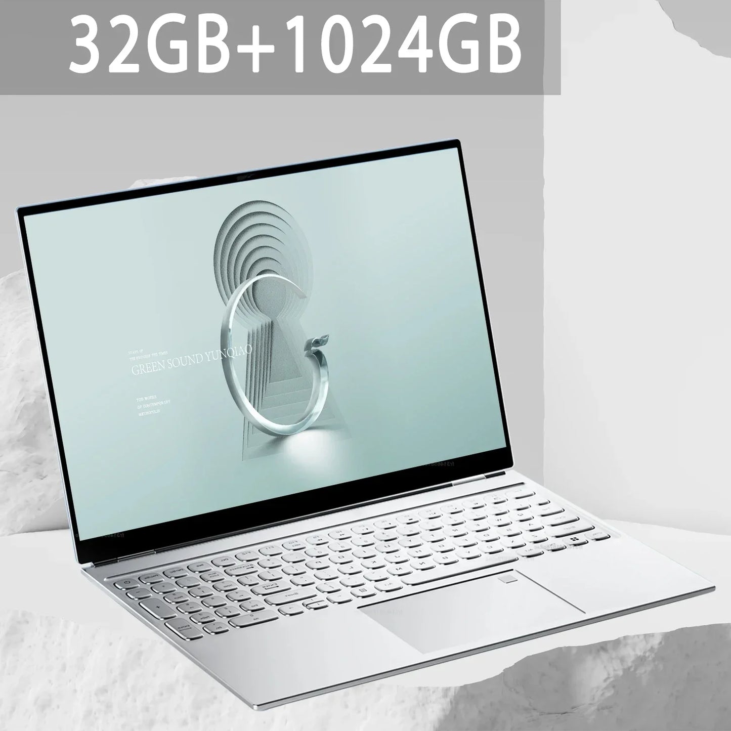 16 Inch Gaming Laptop Intel Celeron N95 4K HD 120Hz 32GB RAM 2TB SSD Windows 11 Fingerprint Unlock High Performance Office and Gaming PC