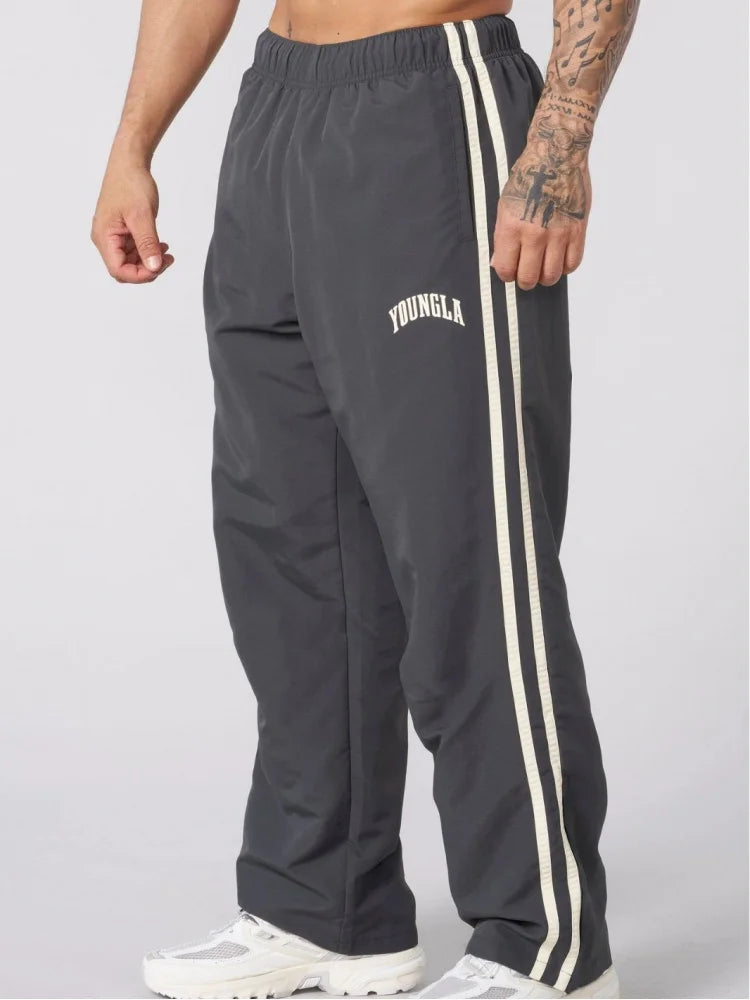 Spring and Autumn New Men's Sports Pants with Double Stripe Design Casual Wear