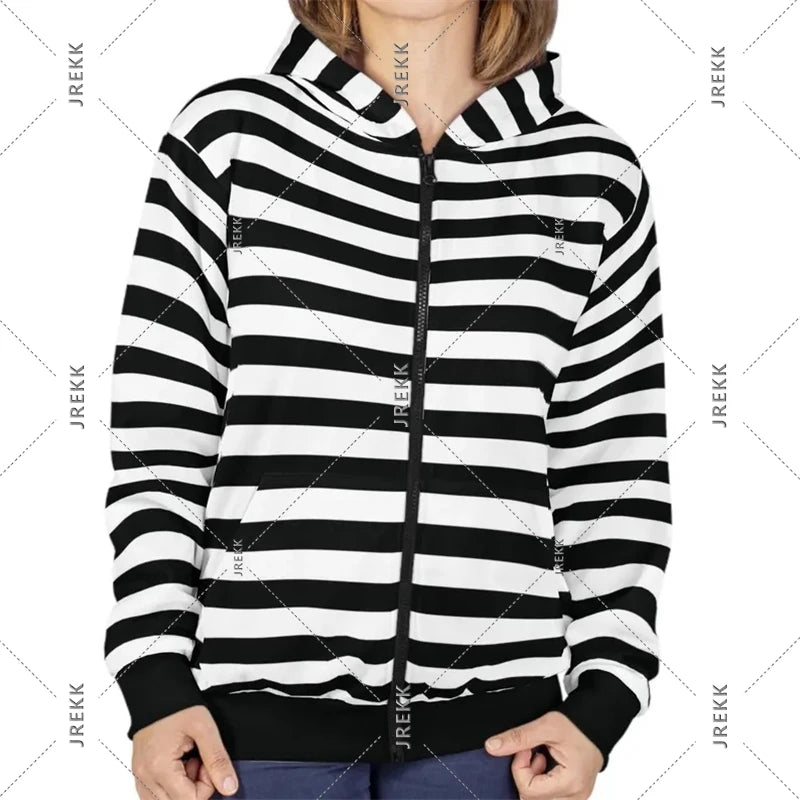 2025 Essentials Zip Hoodie Stripe Classic Fashion Streetwear Hooded Coat Rich Color Selection Spring Casual Loose Sweatshirt