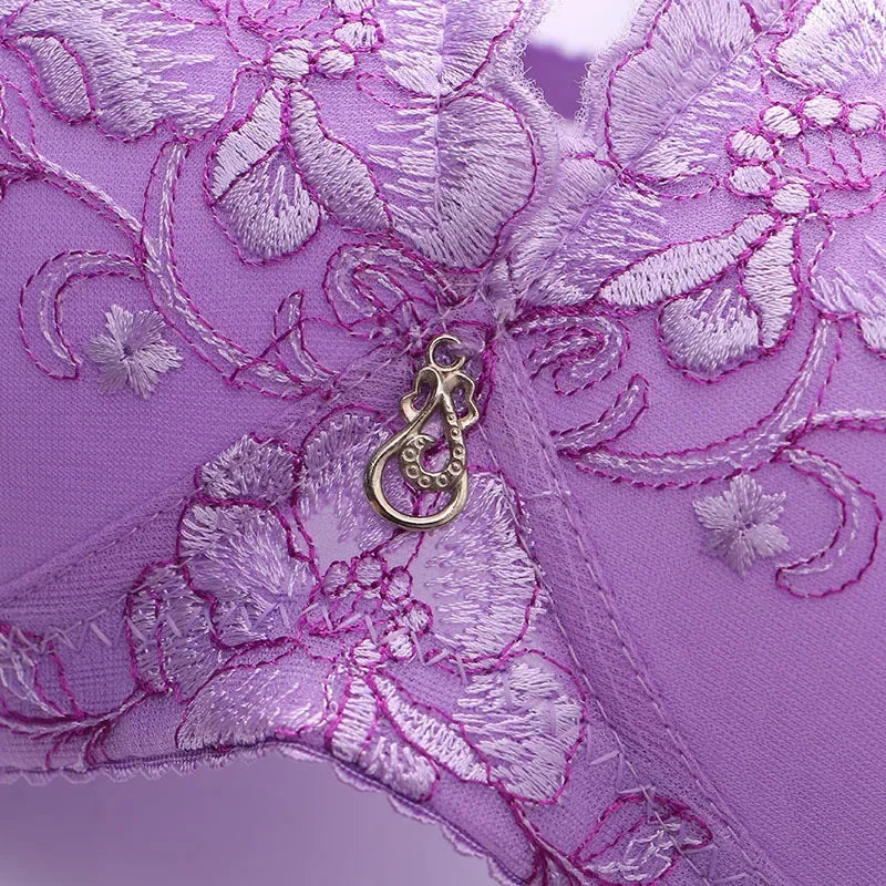 Adjustable Sexy Lingerie Bralette Push Up Bras for Women Vintage Floral Print Lace Underwear