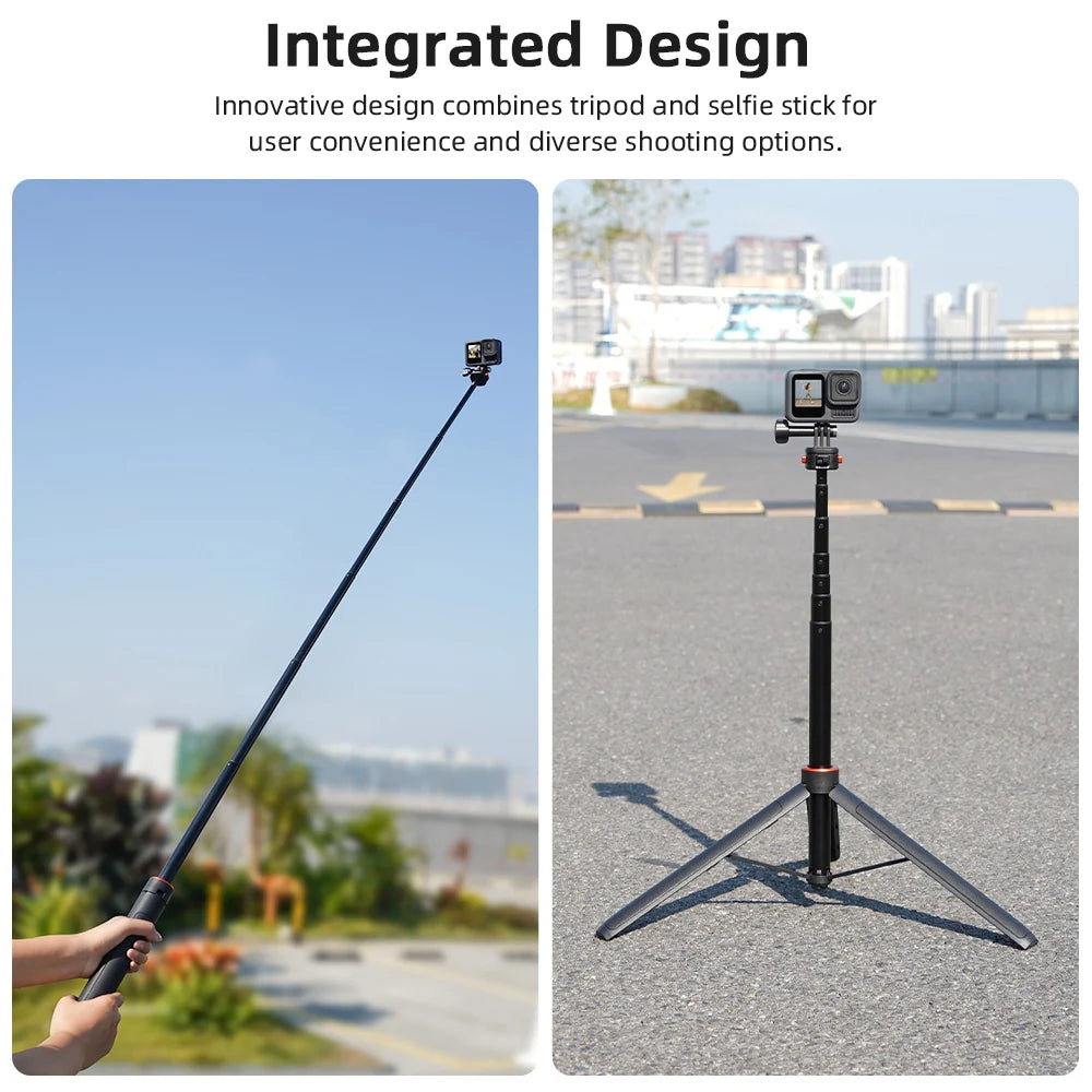 Flymile Selfie Sticks Tripod 31.5-163CM Holder for DJI Pocket 3/Action 5 Pro/Insta360 X5/Ace Pro 2/Gopro 13/ Camera Accessories
