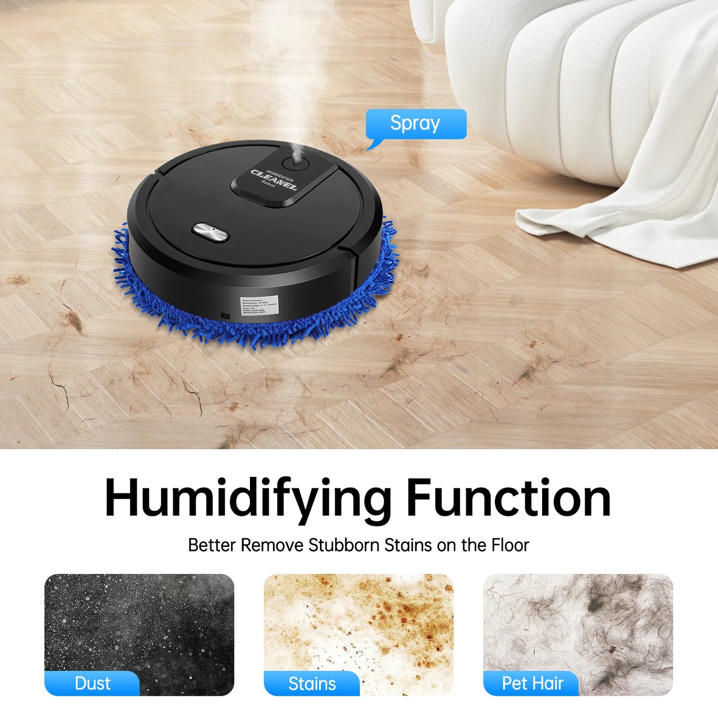 Mopping Cleaner Machine Intelligent Sweeping Robot Cleaner Dry and Wet Smart Sweeping Mopping Machine  for Home Carpet Cleaning