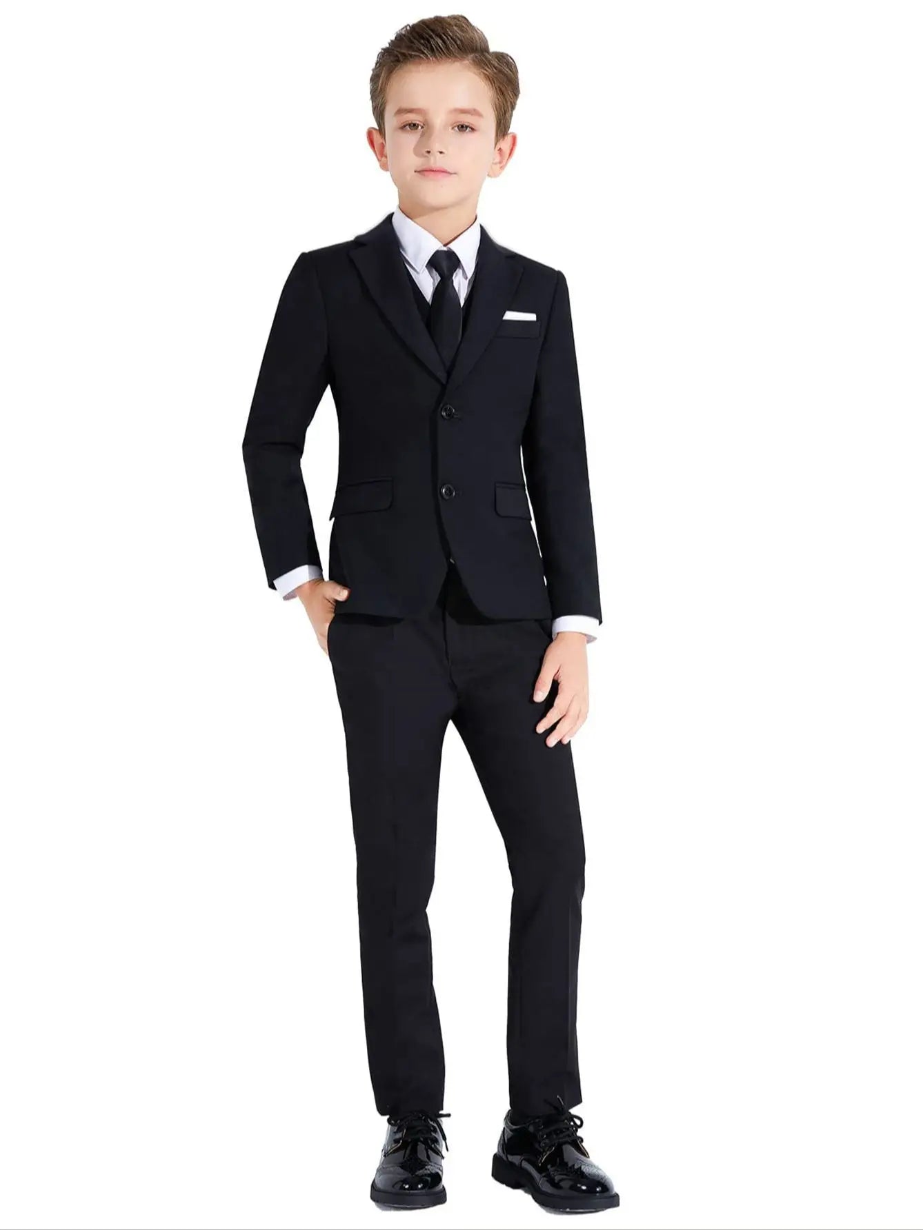Boys Colorful Formal Suits 5 Piece Slim Fit Dresswear Suit Set School Uniforms