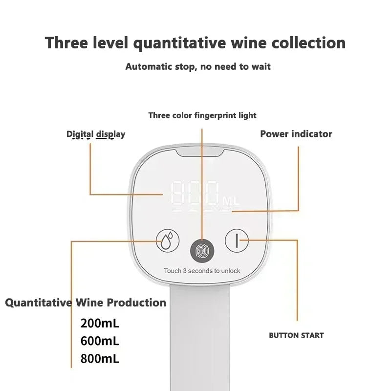 Smart Alcohol Dispenser Electric Wine Aerator Decanter Pump Quick Pouring Device for Parties