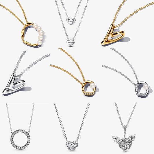 Stylish 100 Percent 925 Sterling Silver Star Heart Irregular Pendant Necklace Ideal Holiday Gift for DIY Jewelry for Women