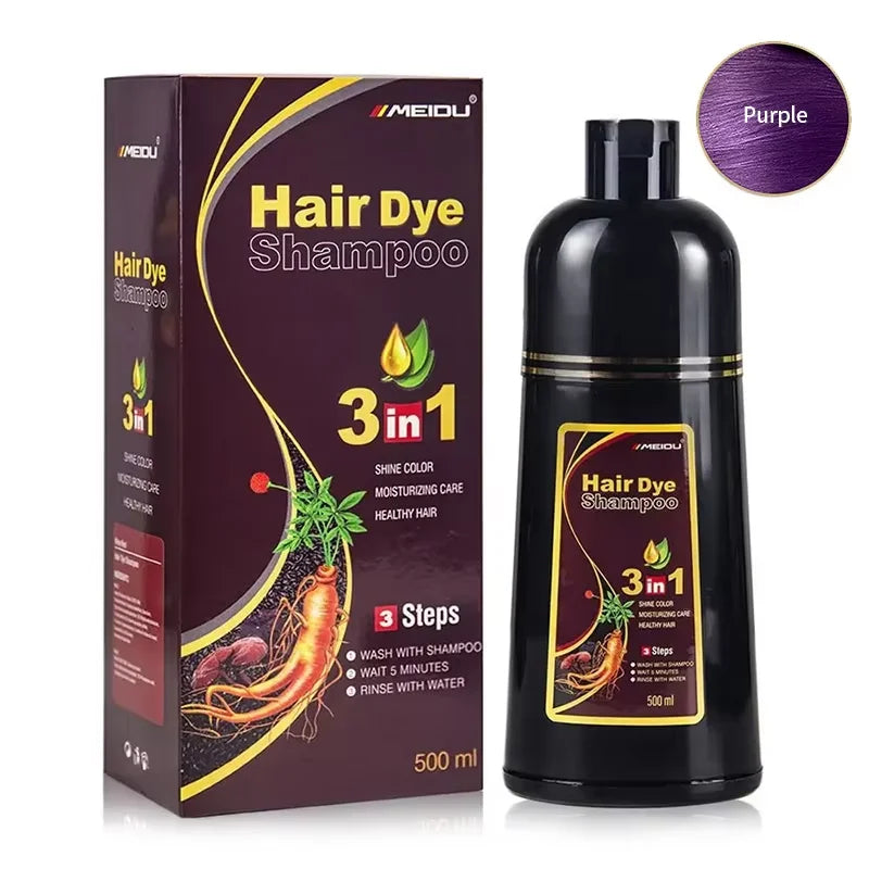 30ml 500ml 3-in-1 Quick Hair Dye Shampoo Natural Black Herbal Hair Dye Moisturizing Mild Hair Dye Conditioner Hair Care Products