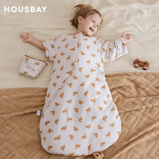 Sleeping Bag For Babies 0-24 Months Thicker Winter Sleep Sack Removable Sleeves Anti-Kick Baby Blanket 3.5 Tog