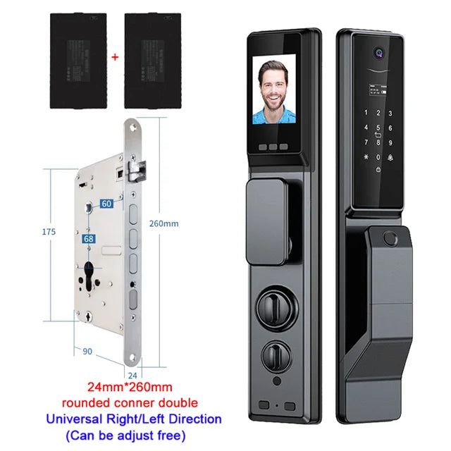 Waterproof Outdoor Smart  Lock Wifi Alexa Tuya APP Aluminium Alloy Material Fingerprint Password Smart Door Lock With Camera