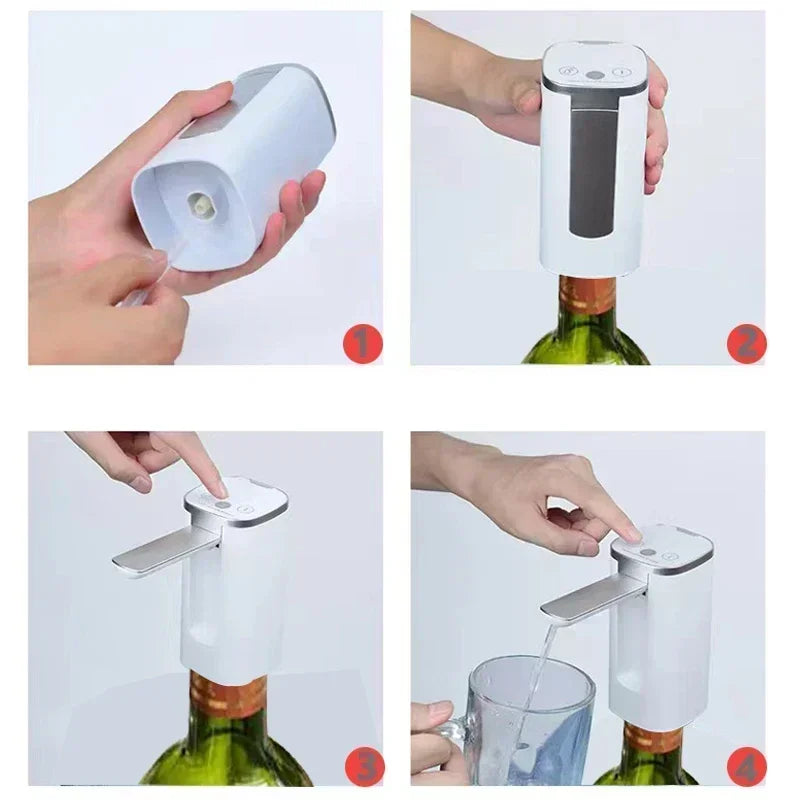 Smart Alcohol Dispenser Electric Wine Aerator Decanter Pump Quick Pouring Device for Parties