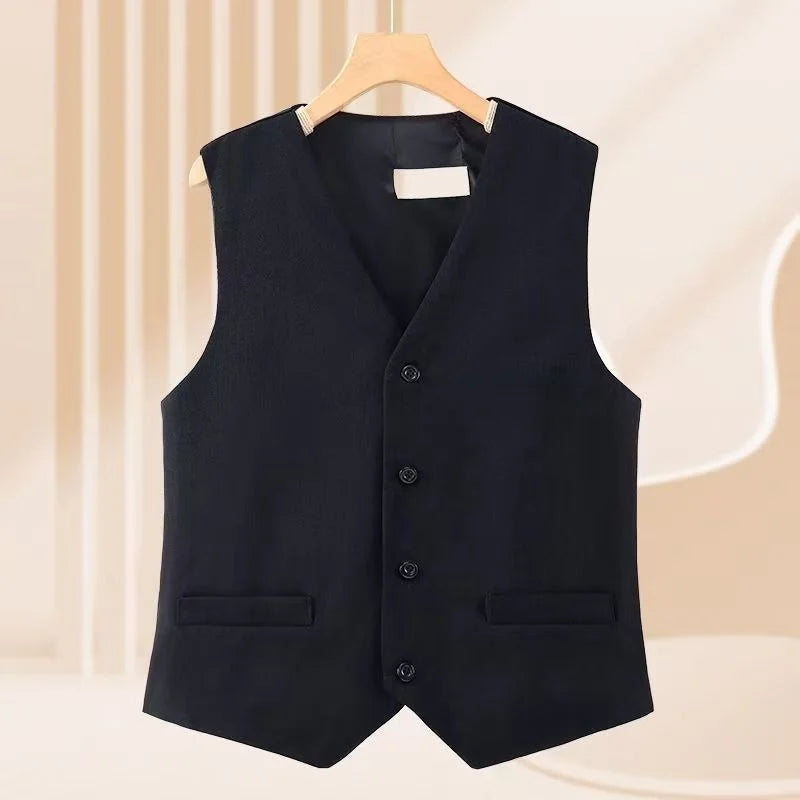New In Office Lady Plus Size Waistcoat Matching Casual Chic Elegant Vest V Neck Sleeveless Tank Top Loose Coat Jacket