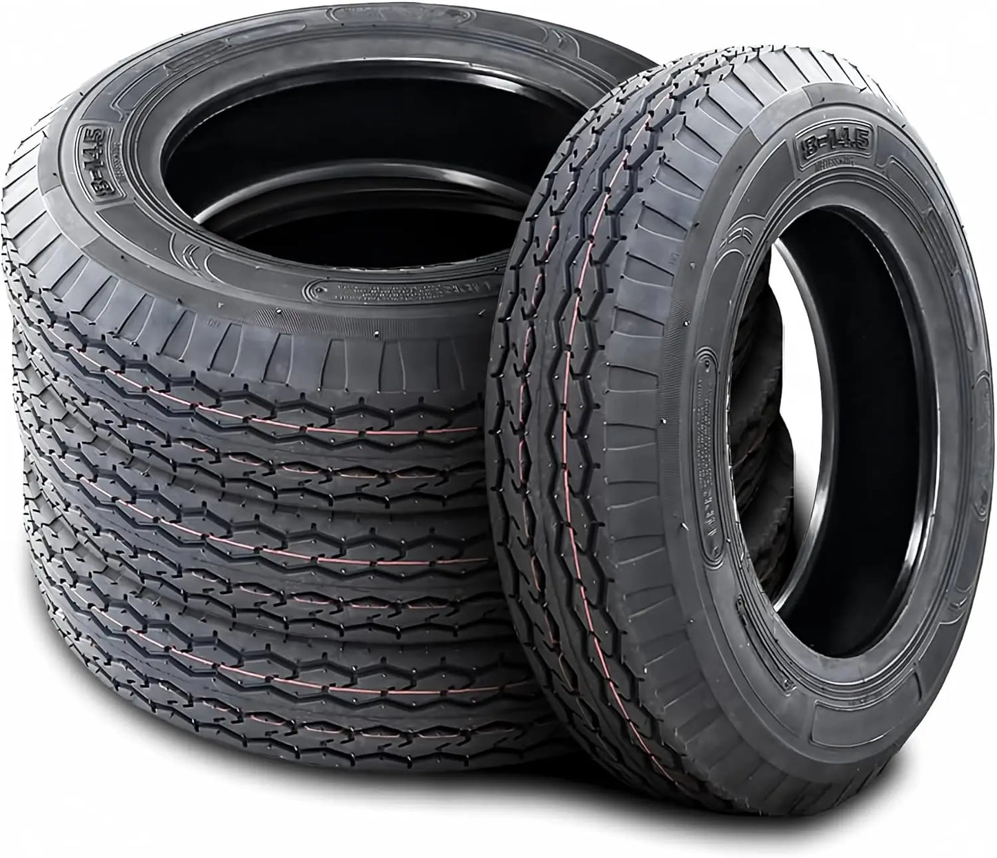 Set of 4 NM519 Premium Trailer Tires 8 14.5 Load Range G 14 Ply Black Side Wall All Season