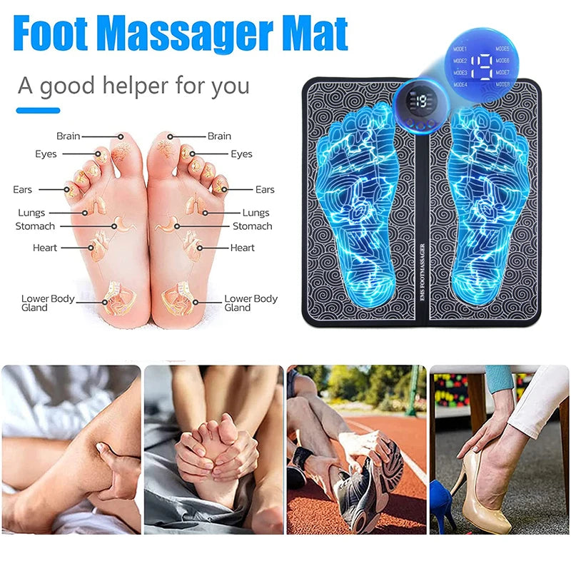 Electric Foot Massager Pad Muscle Massage Relaxation Trainer for Fitness and Home Use