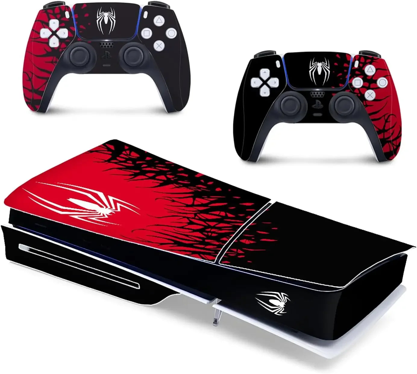 Vinyl Cover Skins for Playstation 5 Slim Console Superhero Skin Wrap Set for PS5 Disc Edition Controller Stickers Accessories