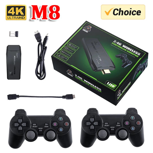 Video Game Stick Lite 4K HD Console 64GB Double Wireless Controller for 10000 Retro Games Kids Christmas Gift