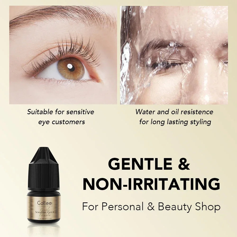 Gollee Cluster Lashes Glue No Irritation Eyelash Extension Fast Dry Adhesive for Home Use Professional Lash Extension Supplies