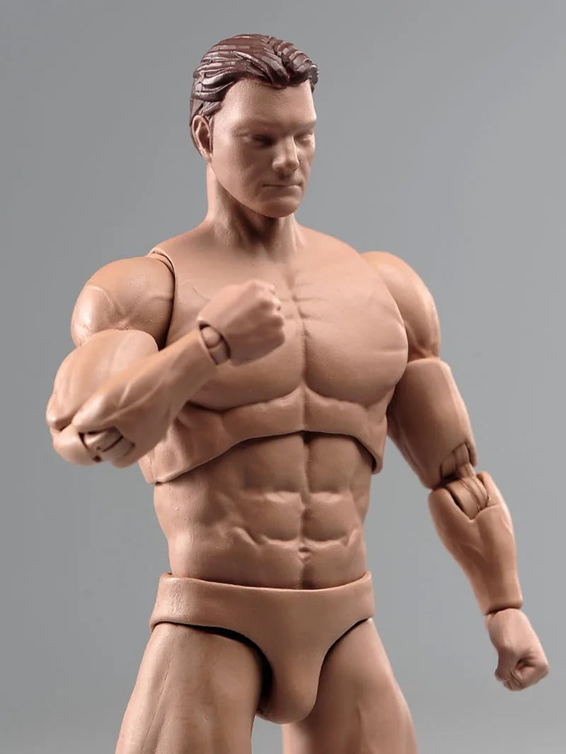 Ant AM116 1/12 Scale Male Muscle Action Figure Flexible Joint Strong Body Model with Head Hands Gun and Shoes