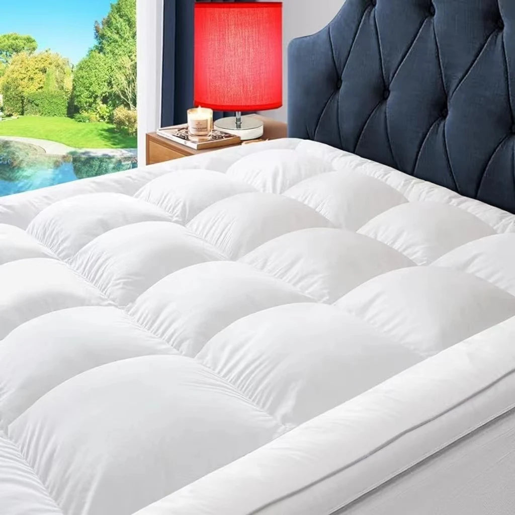 Mattress Topper Anti Dust Mite Folding Mat Quilted Bed Protection Pad 100 Percent Polyester Height Under 3 Inches
