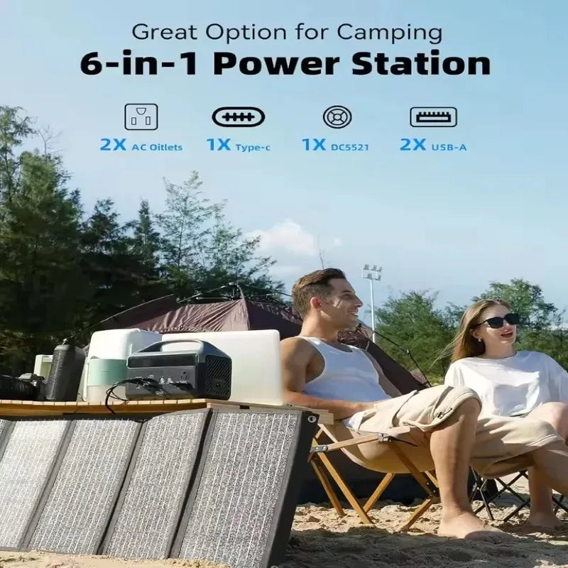 300W Solar Generator Portable Power Station 179Wh 56000mAh Rechargeable Battery for Outdoor Camping and Home Use