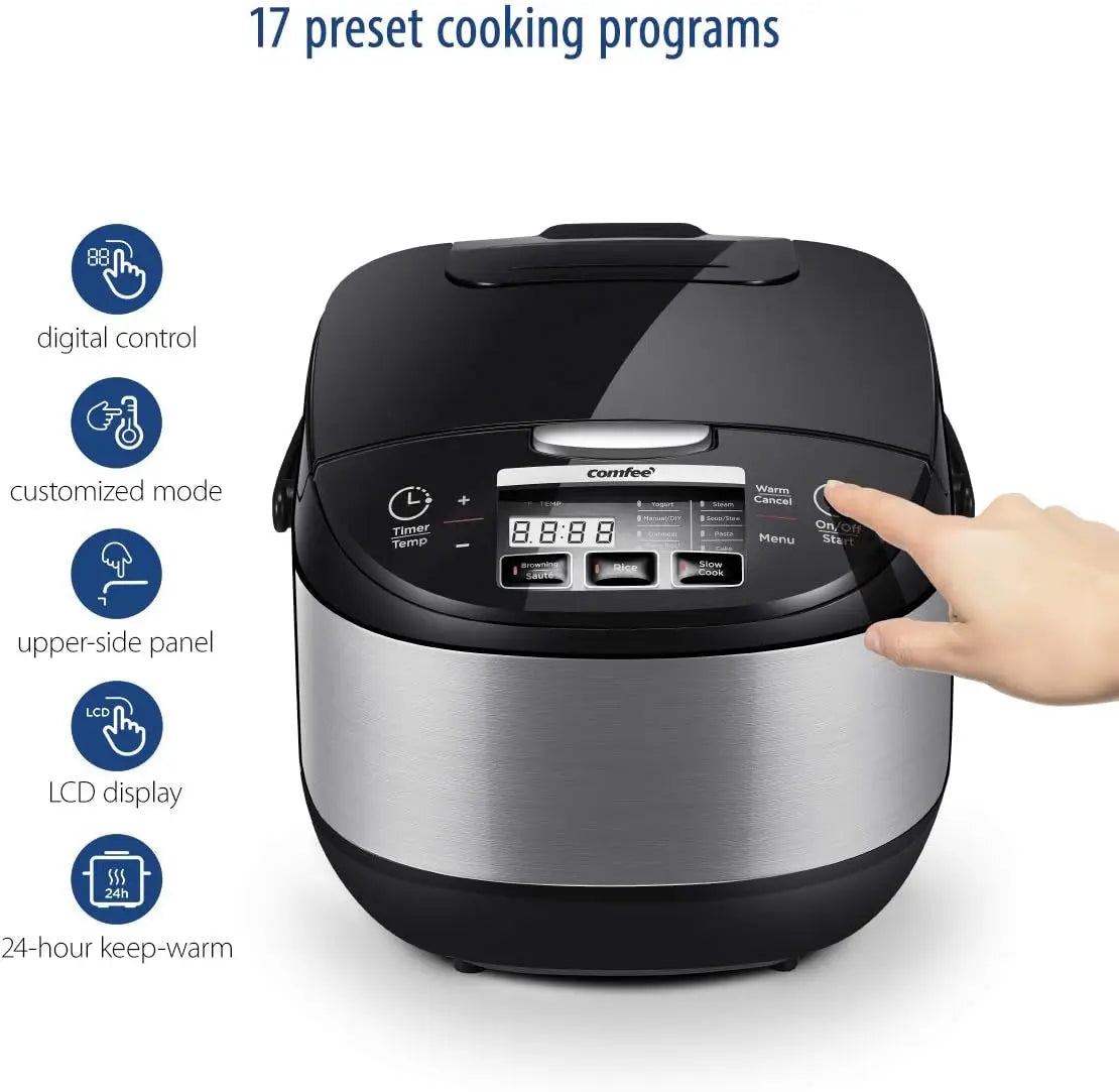 Rice Cooker, Japanese Large Rice Cooker with Fuzzy Logic Technology,10 Cup Uncooked/20 Cup Cooked, 24-Hr Delay Timer