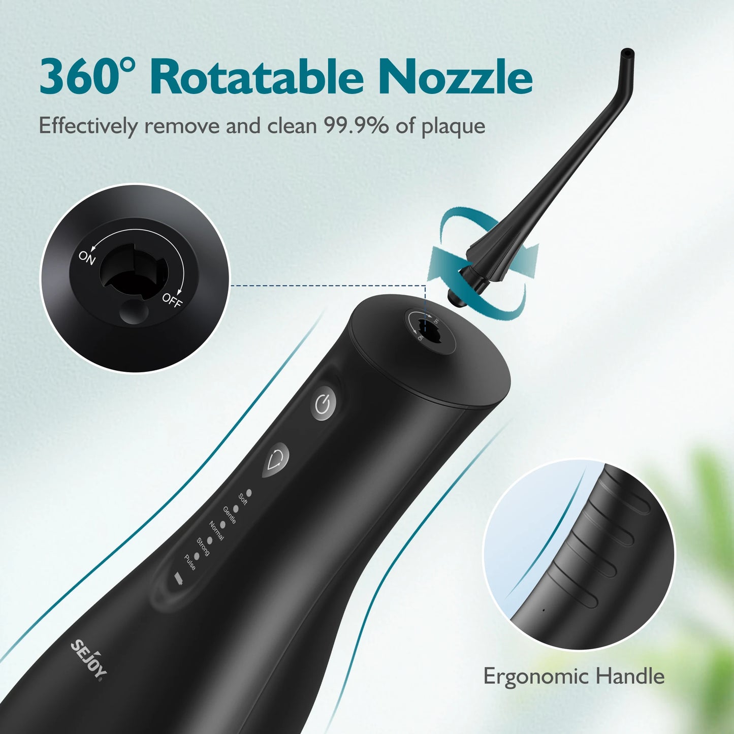 Sejoy Cordless Water Dental Flosser for Effective Teeth Cleaning and Travel
