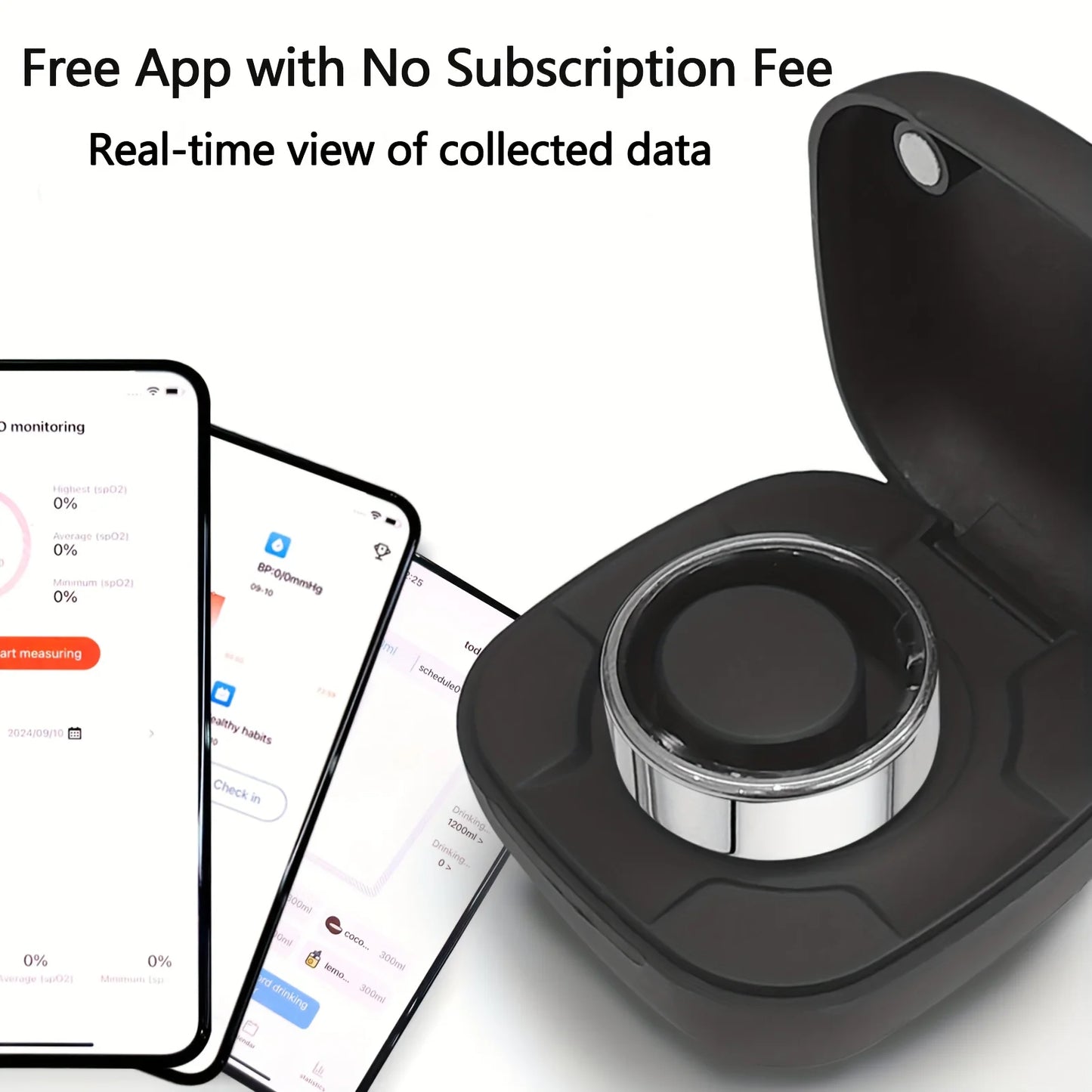 Smart Rings Steps Heart Rate Blood Oxygen Saturation Sleep Distance Calories IP68 Smart Ring Waterproof Multi-sport Mode Tracker