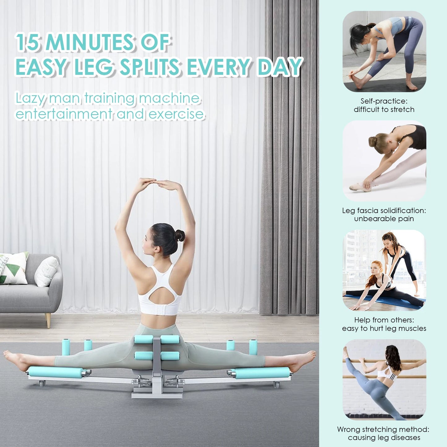 Heavy Duty Leg Stretcher Machine for Yoga Splits and Stretching Training Device for Hips and Abdomen