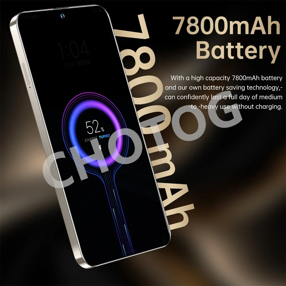New Cellphones S Plus 25 Ultra Global Version 5G Original 7.3 Inch Smartphone Dual SIM 108MP Cell Phone 7800mAh Android Mobile Phones