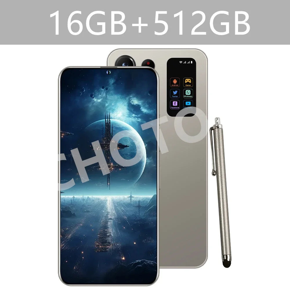 New Cellphones S Plus 25 Ultra Global Version 5G Original 7.3 Inch Smartphone Dual SIM 108MP Cell Phone 7800mAh Android Mobile Phones