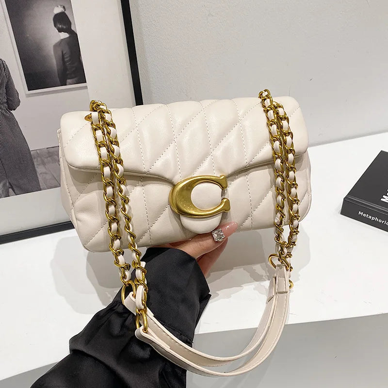 Lingge Embroidery Thread Bag Female New Fragrance Chain Bag High Quality One Shoulder Diagonal Bag