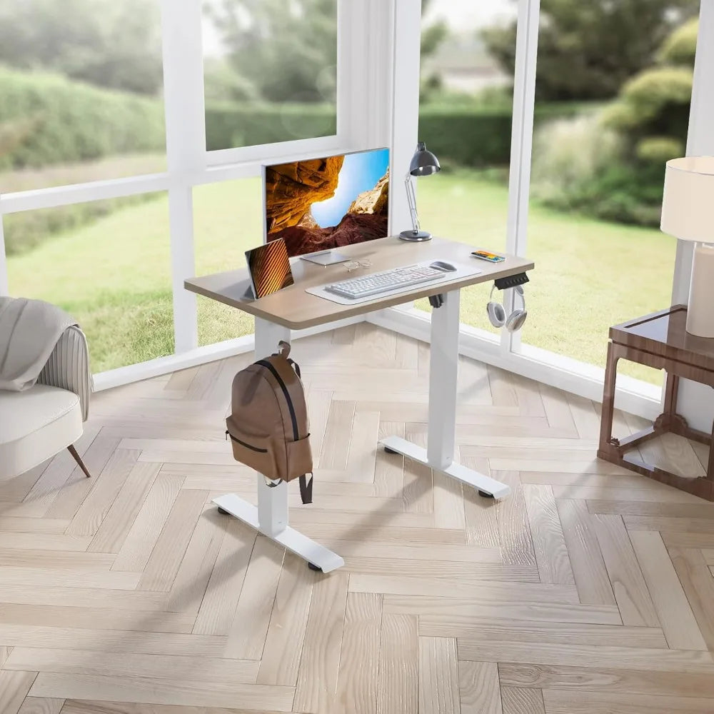 Height Adjustable Small Electric Standing Desk 35 x 20 Inch Ergonomic Sit Stand Desk for Home and Office
