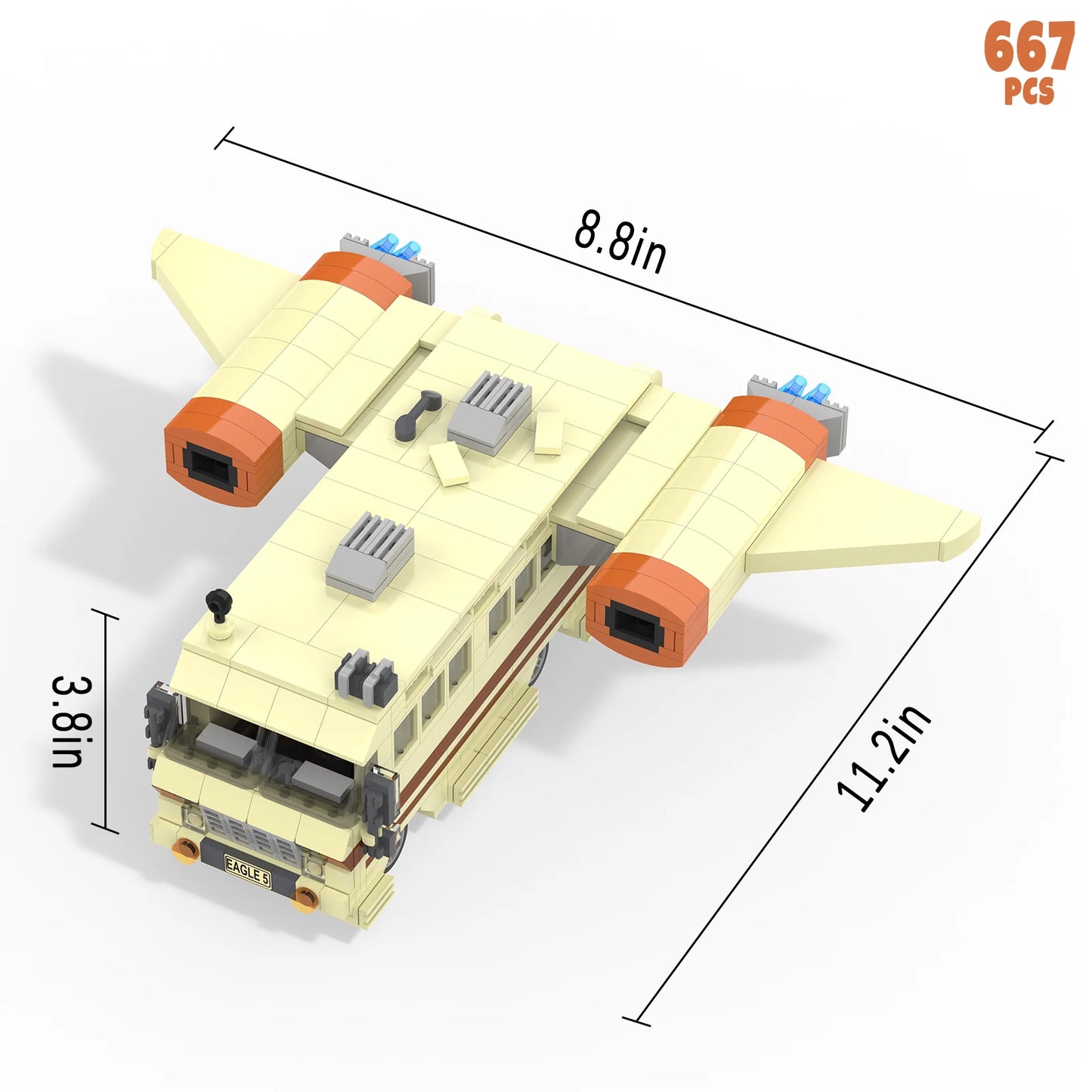 Eagle 5 Building Blocks Set - Space Balls Travel Car, Nostalgic Movie Collection Model, Birthday & Holiday Gift for Kids & Adult