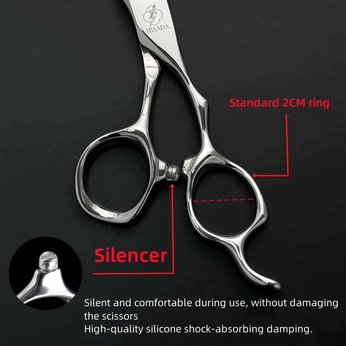 Hisada Professional Hairdressing Scissors 6 Inch VG10 Stainless Steel Cutting Scissors for Salon Use