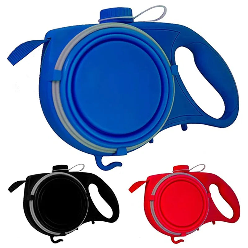 Multifunction Pet Dog Leash with Built In Water Bottle Bowl and Waste Bag Dispenser for Outdoor Walking Pet Accessories