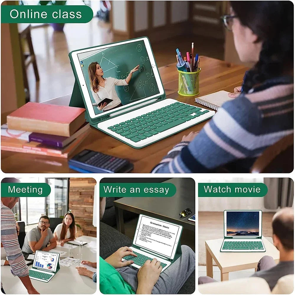 For iPad 10th Generation 2022 10.9 Inch Case with Detachable Wireless Bluetooth Keyboard and Tablet Cover