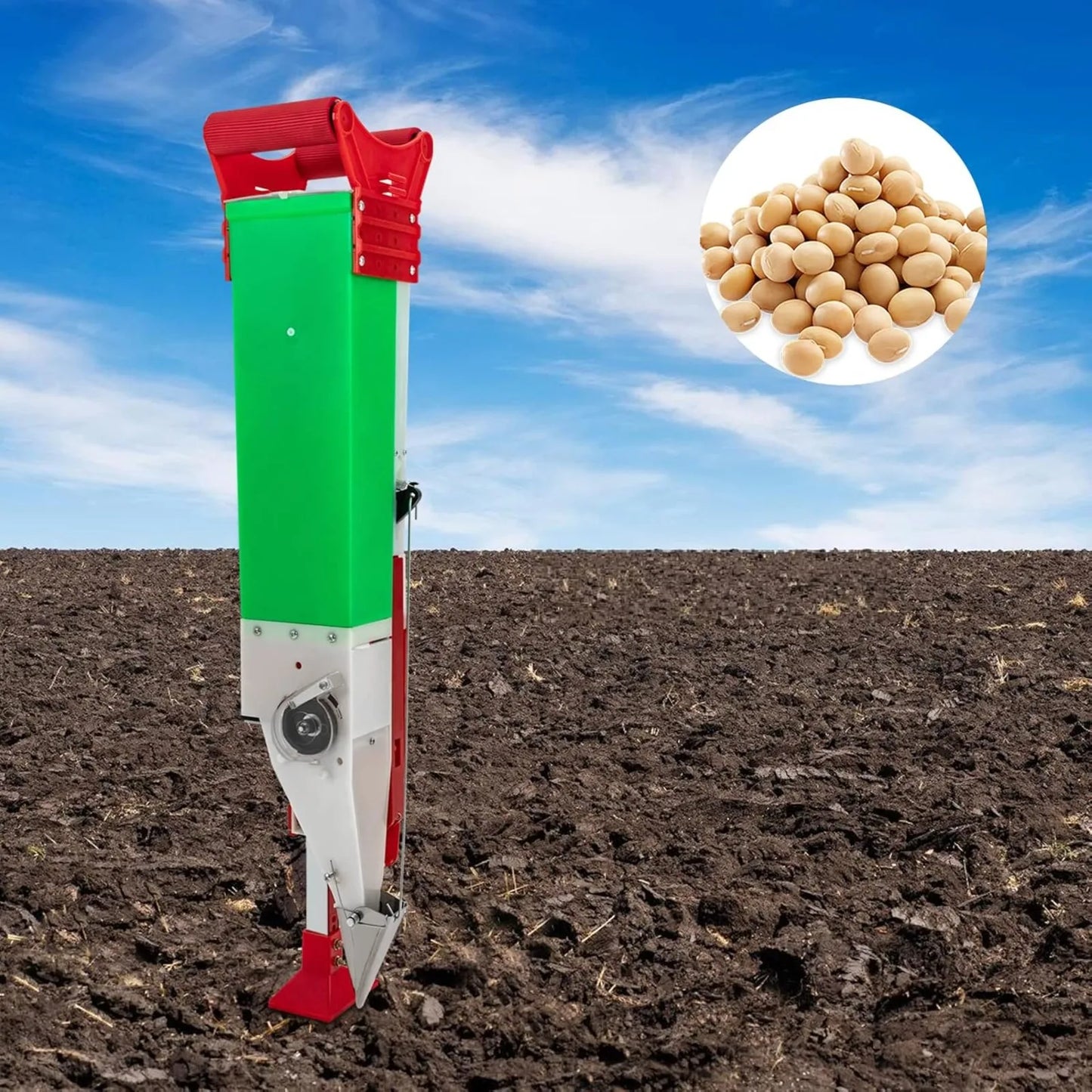 Manual Seeder, Adjustable Handheld Seeding Machine and Fertilizer Spreader, Peanut Corn Bean Planter, Household Garden