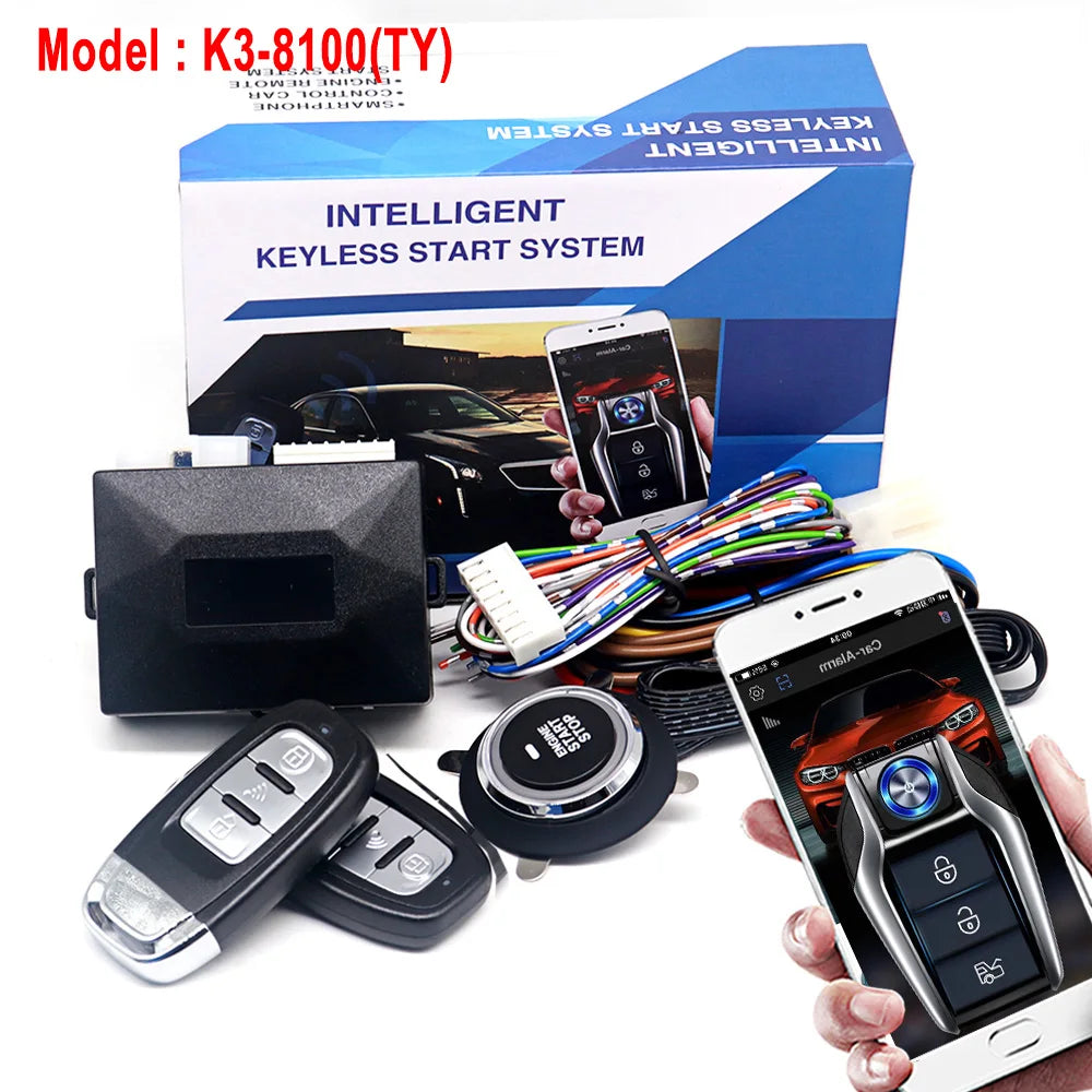 Universal Car Alarm Auto Start Stop System Remote Control Engine Ignition Keyless Push Start Kit