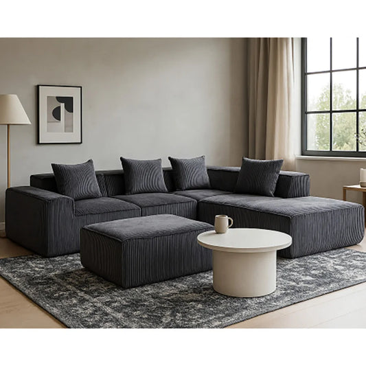 Sectional boneless Couch with L-Shape Chaise,Modern  Modular sleeper Sofa with Deep Seat, Upholstered Couches for Room