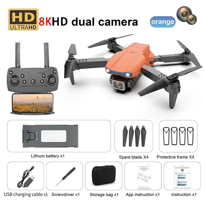 New E99 Pro Drone GPS Professional 8K HD Camera FPV 5G Wifi Brushless Motor Foldable RC Quadcopter Obstacle Avoidance