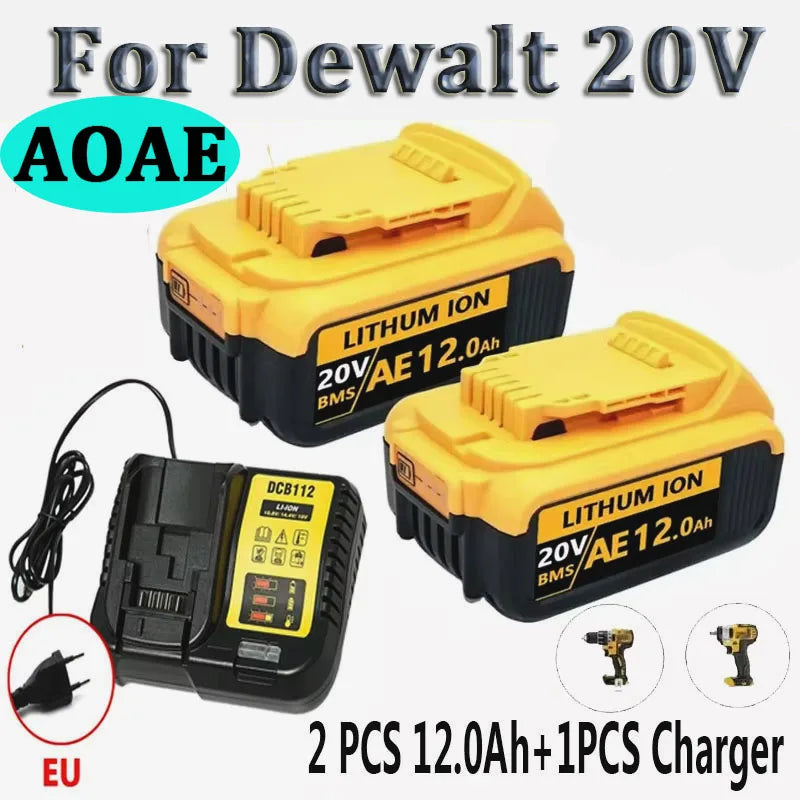 100 Percent Compatible Dewalt 20V Battery 12Ah Rechargeable Li Ion Replacement Battery