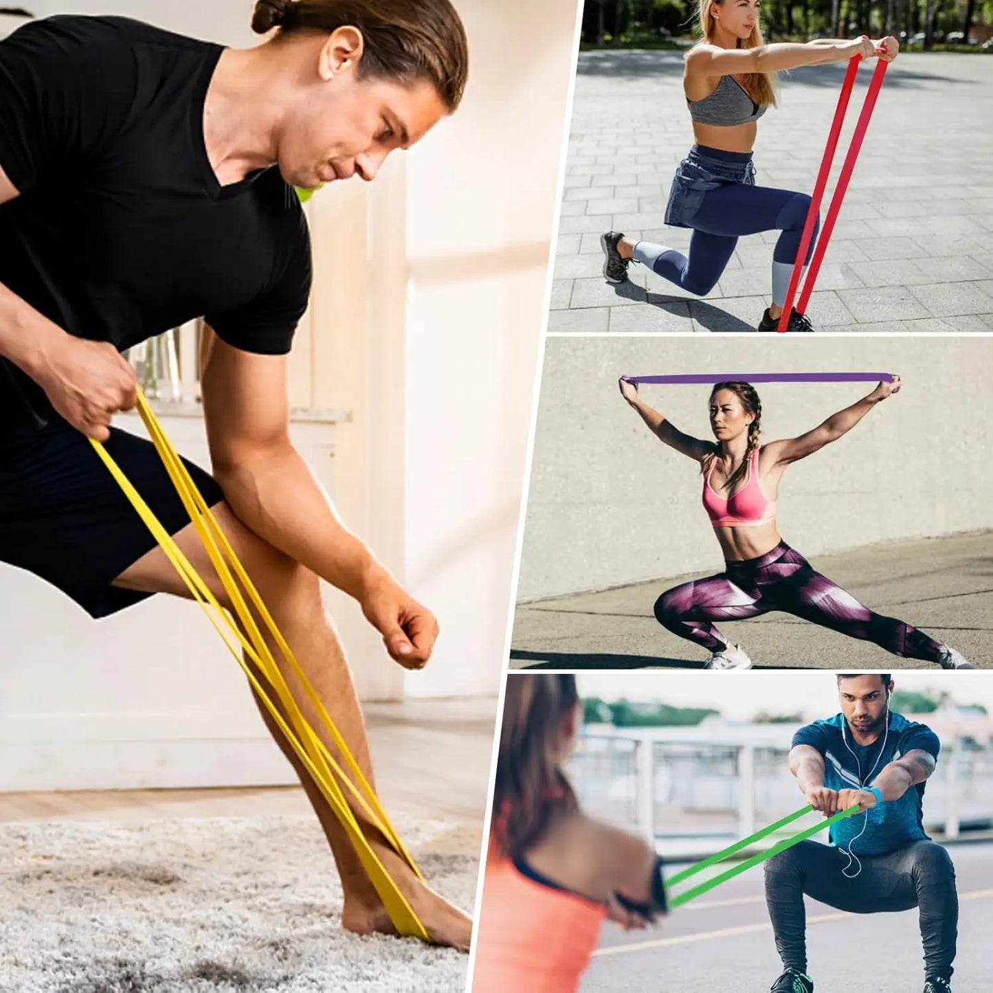 Resistance Bands Set of 5 Pull Up Assist Bands Stretch Resistance Band Mobility Band Powerlifting Exercise Bands for Strength Training
